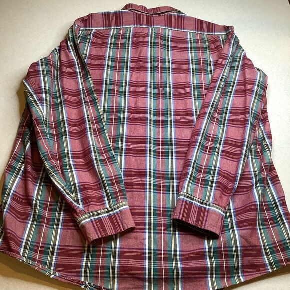 Vintage L.L. Bean Long Sleeve Heavy Plaid Shirt XL Tall Red Green Blue - Picture 5 of 7
